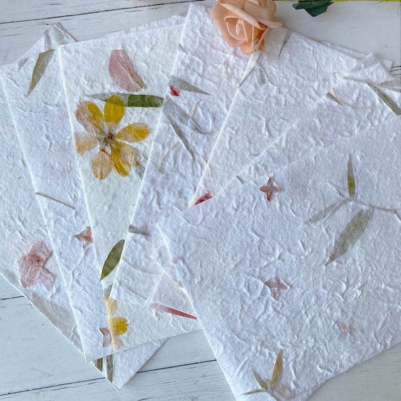 Material Paper - Handcrafted Vintage Petals Rice Paper
